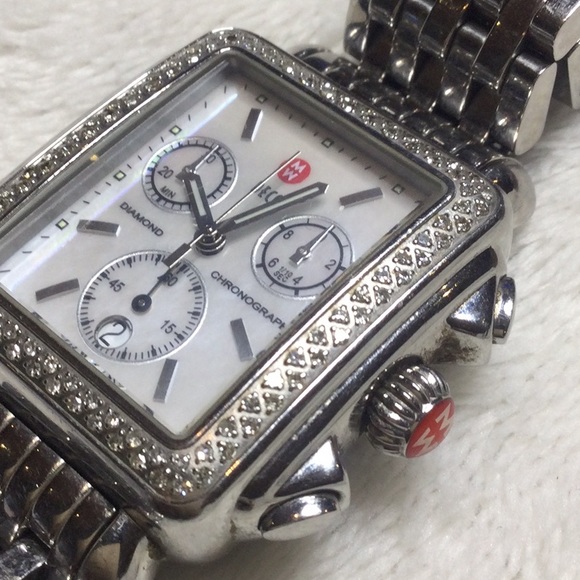 GUC Movado Deco Diamond Case Diamond Dial Stainless Steel Watch main image 8
